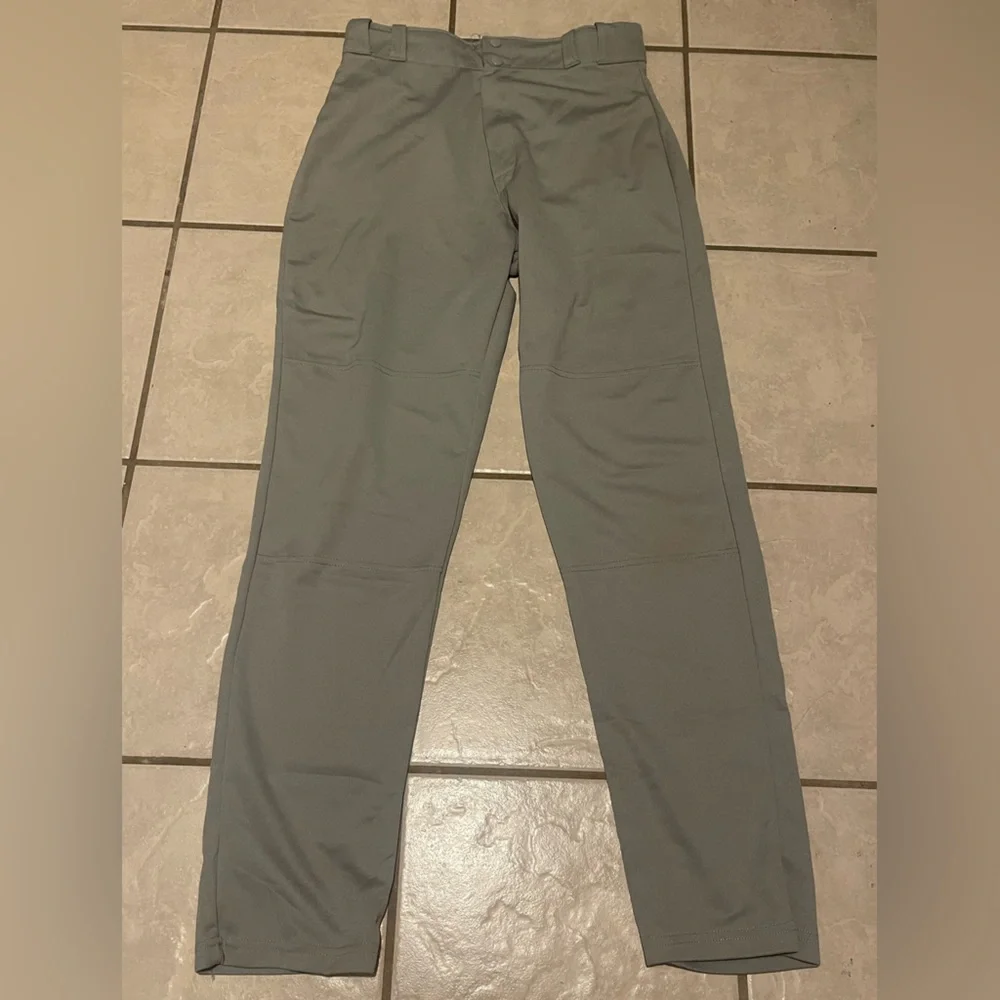 Rawlings Men's Semi-Relaxed Baseball Gray Pants Size Medium‎ Elastic Waist